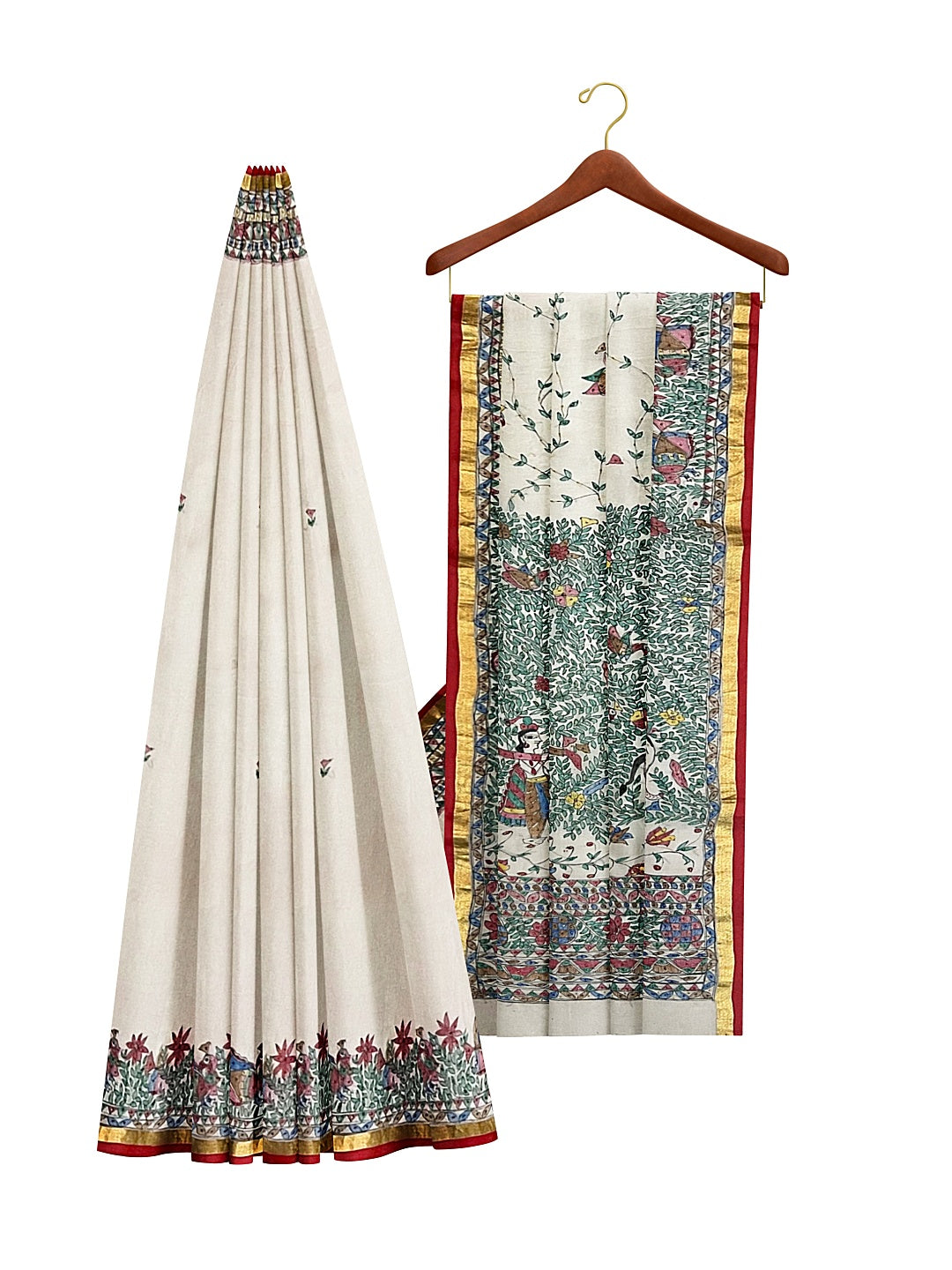 Madhubani Doli ka Haar on Organza Saree